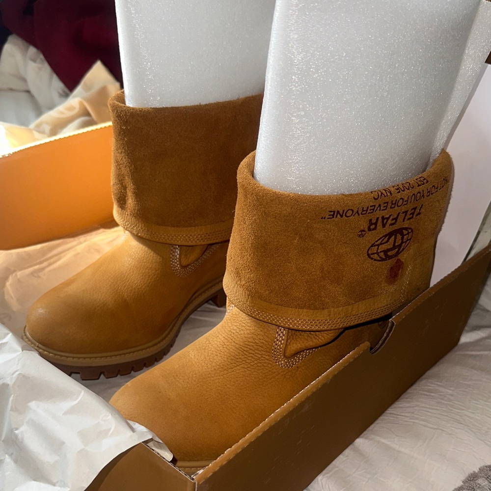 Telfar x Timberland Collab Medium Pull On Boot Wheat Nubuck SIZE 7.5/8 MENS NWT - Picture 9 of 15